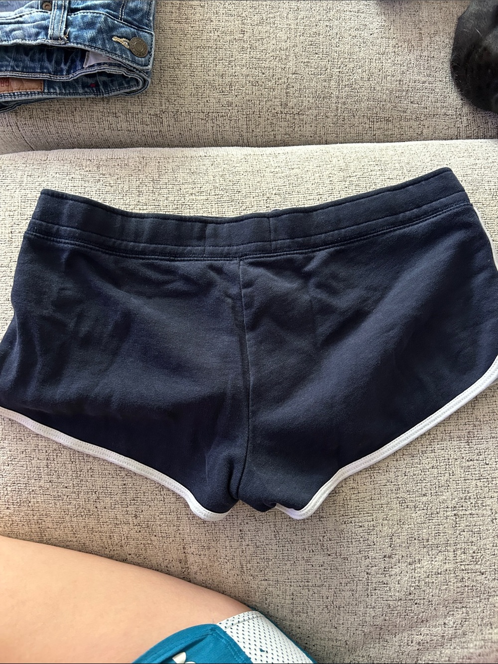 Hollister Navy Blue Athletic Dolphin Shorts with White Trim - Picture 3 of 3